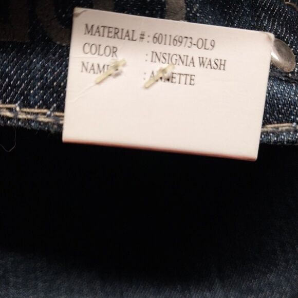 Code Bleu Capri Cropped Jeans 10 Embroidered Embellished Y2K Boho Glam Western - Picture 14 of 16